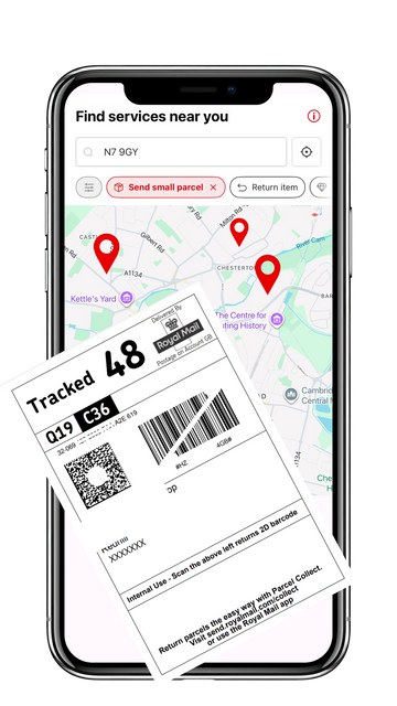 phone screen Showing how you can easily find somewhere to return your beauty rental